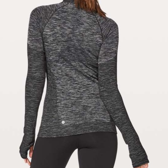 lululemon athletica Tops - Lululemon Swiftly Wool 1/2 Zip

Black / White